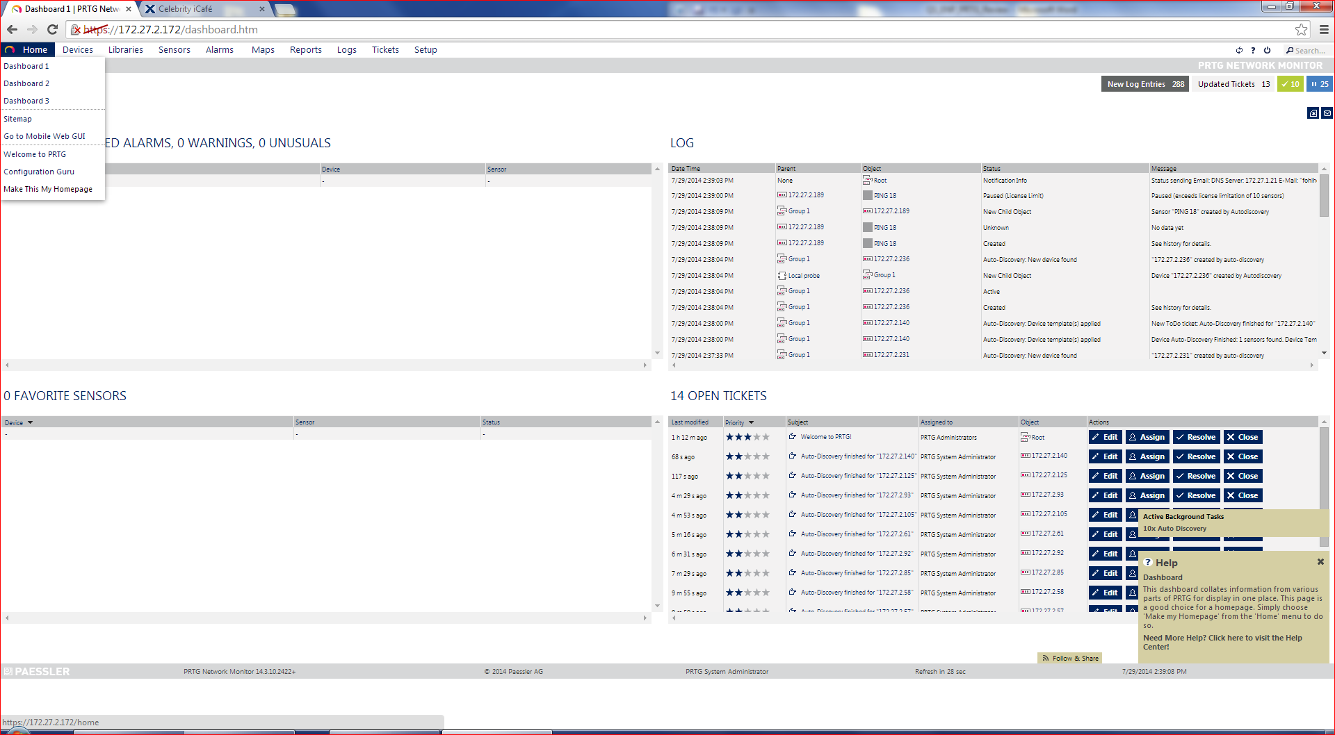 Paessler PRTG Network Monitor v14 Dashboard 1