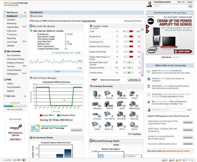 Spiceworks Network Monitor reporting