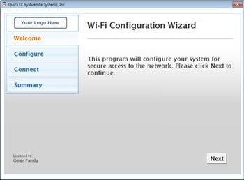 Avenda Quick1X Wi-Fi Configuration Wizard