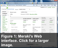 Figure 1: Meraki's Web interface. Click for a larger image.