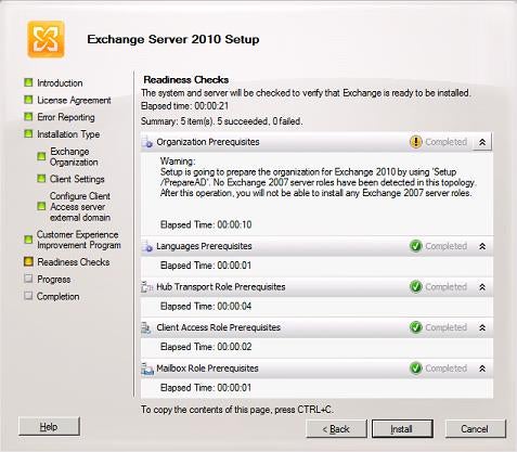 Setting up Microsoft Exchange 2010