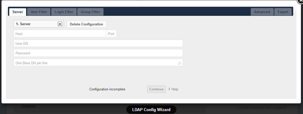 ownCloud 6 LDAP wizard