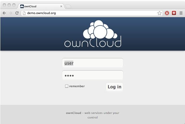 ownCloud 5 Enterprise Edition login screen