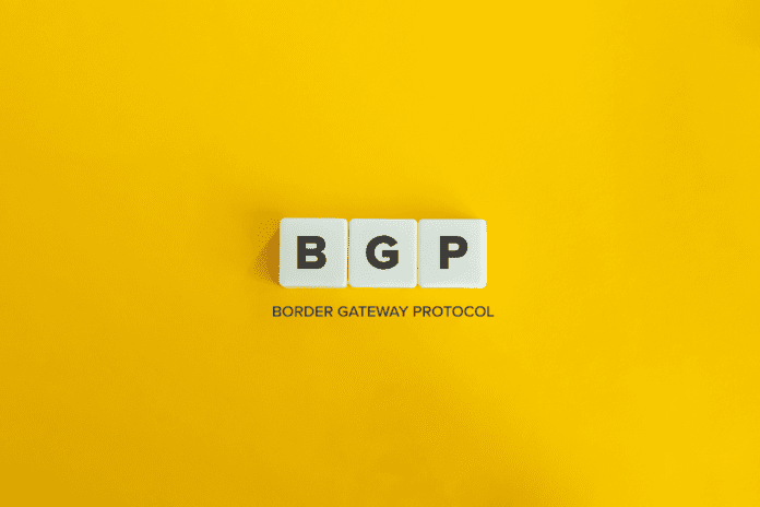 Square tiles that spell BGP with Border Gateway Protocol text at the bottom.