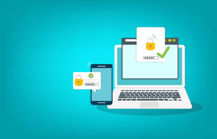 Vector illustration of a multi factor authentication concept.