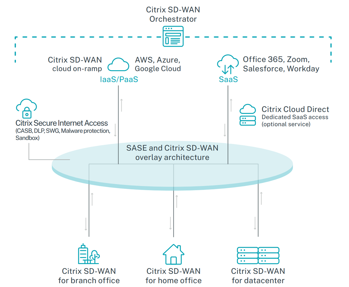 Citrix SD-WAN orchestration infographic.